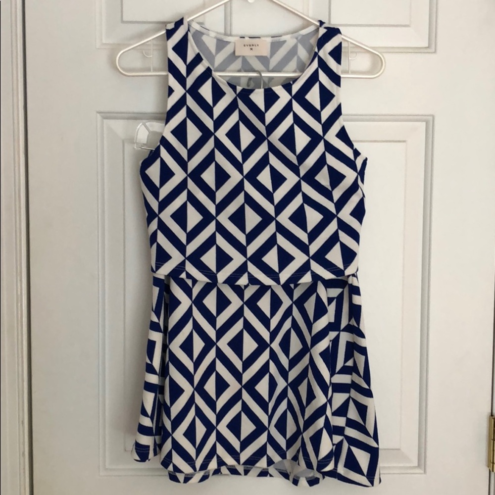 Blue and white two piece set.